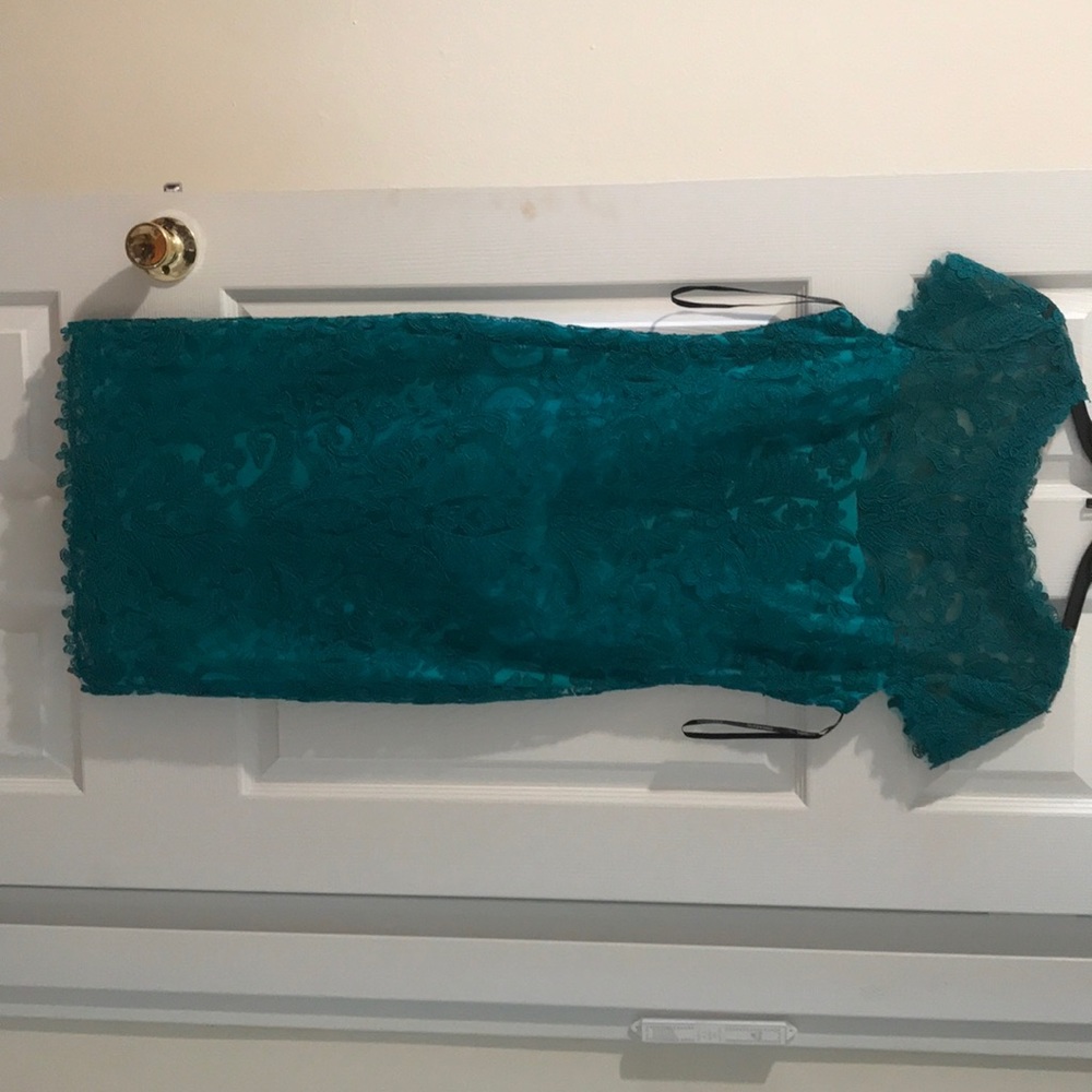 Tadashi teal dress